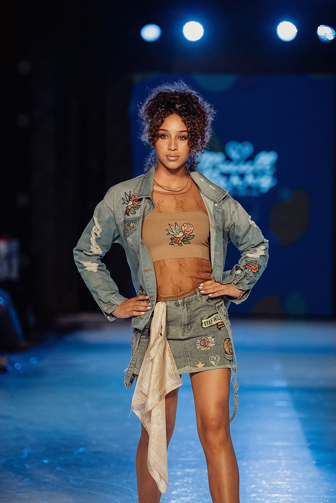 🎯 Muullberry Mini Denim Skirt – Stay Wild Edition