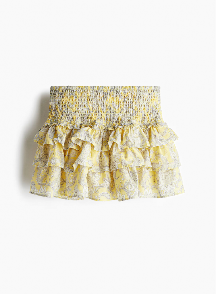 Sunlit Paisley Tiered Mini Skirt 🌼