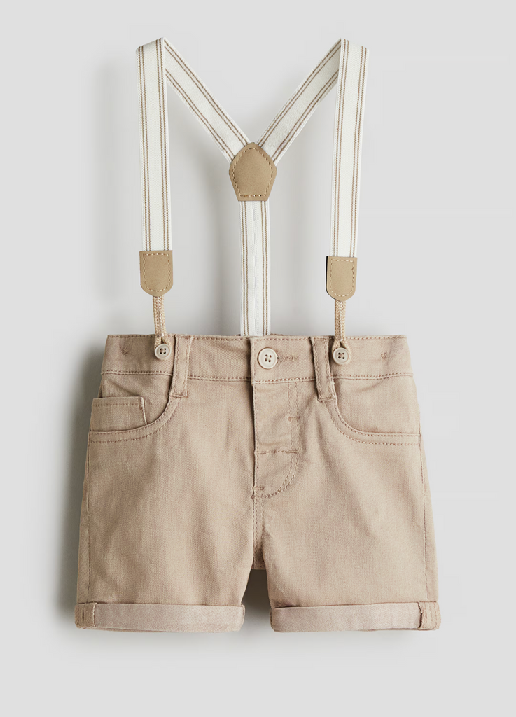 Dapper Cub Suspender Shorts 🍼