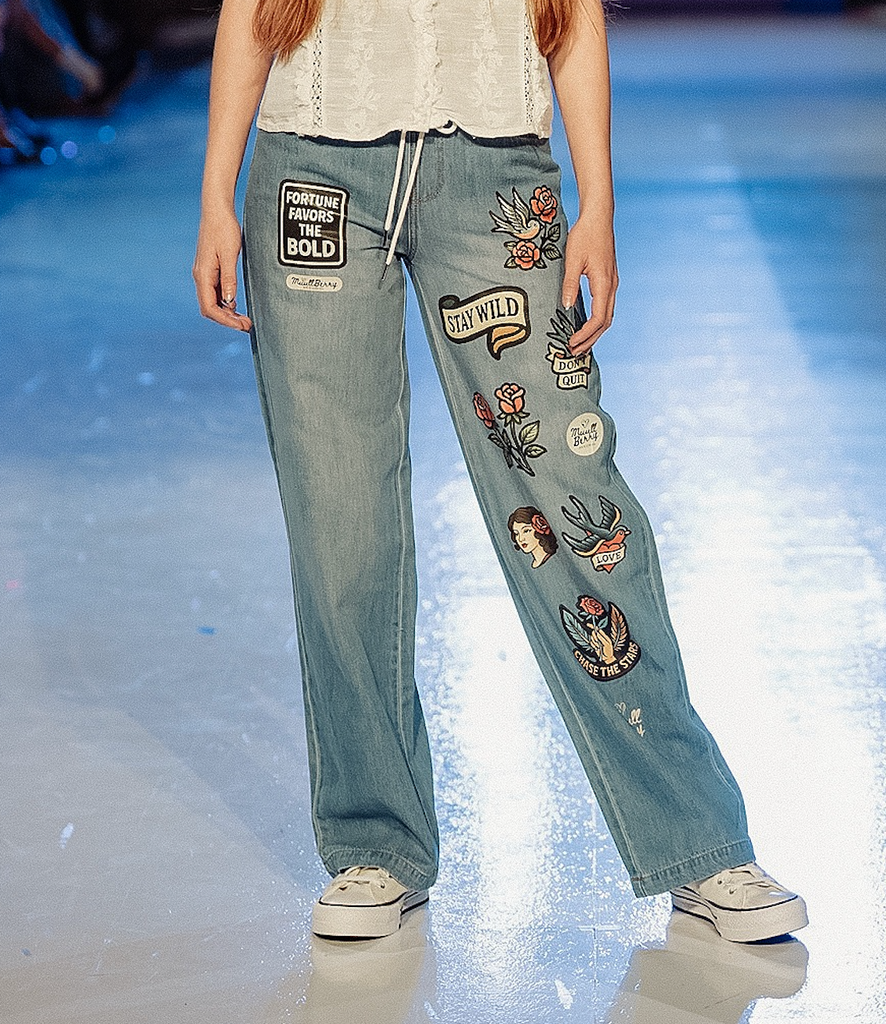 Muullberry Denim Drawstring Pants – Light Wash Magic (Limited Edition)