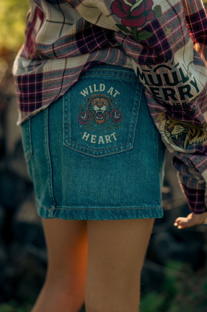 Wild at Heart Denim Mini Skirt