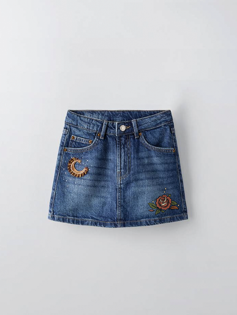 Wild at Heart Denim Mini Skirt