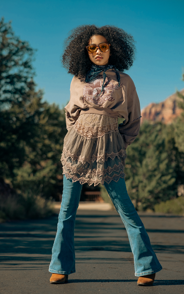 VINTAGE EAGLE CROPPED CREWNECK